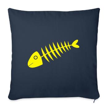 gelber Fisch Comic Fische - Sofakissenbezug 45 x 45 cm - Navy - Vorne