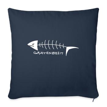 Chevrons drôles larges - Housse de coussin décorative 45 x 45 cm - bleu marine - Devant