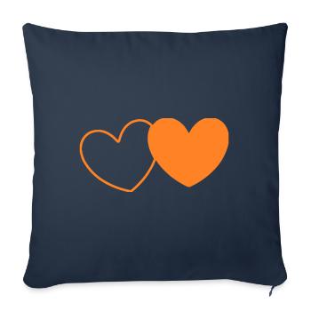 Valentine's Day Heart Orange - Sofa pillowcase 17,3'' x 17,3'' (45 x 45 cm) - navy - Front