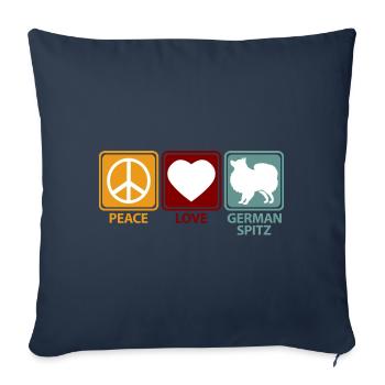 Allemand allemand Spitz Spitz Chien disant drôle - Housse de coussin décorative 45 x 45 cm - bleu marine - Devant