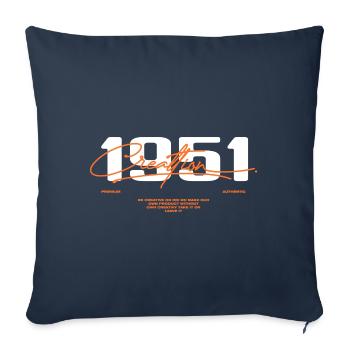 1951 Vintage Rétro 1951 Cadeau D'anniversaire 1951 - Housse de coussin décorative 45 x 45 cm - bleu marine - Devant