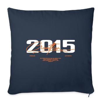 2015 Vintage Rétro 2015 Cadeau D'anniversaire 2015 - Housse de coussin décorative 45 x 45 cm - bleu marine - Devant