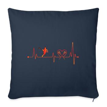 Battements de cœur de crosse - Housse de coussin décorative 45 x 45 cm - bleu marine - Devant