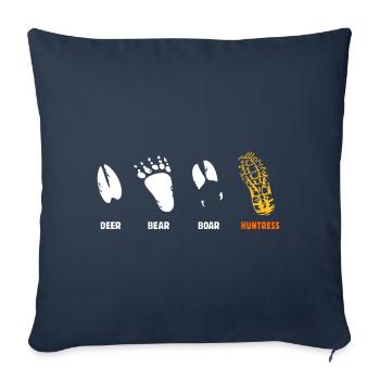 Cerf, ours, sanglier, tueuse, sceau - Housse de coussin décorative 45 x 45 cm - bleu marine - Devant