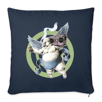 Bad-Beerdrinking-Angel - Sofa pillowcase 17,3'' x 17,3'' (45 x 45 cm) - navy - Front