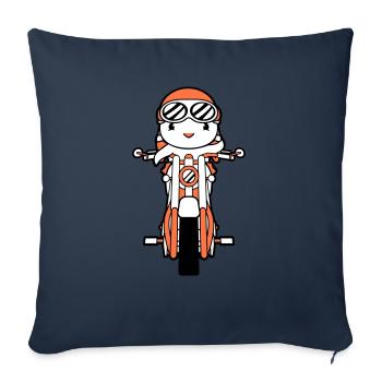 Bird Motorcycle Riding Biker Motorcyclist Hobby - Sofa pillowcase 17,3'' x 17,3'' (45 x 45 cm) - navy - Front