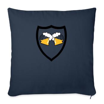 Emblème de la bière 3c - Housse de coussin décorative 45 x 45 cm - bleu marine - Devant