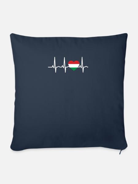 I LOVE ekg heartbeat UNGARN Hungary - Sofakissenbezug 45 x 45 cm - Navy