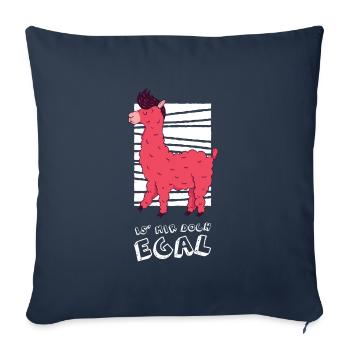 Lama je m'en fiche " - Housse de coussin décorative 45 x 45 cm - bleu marine - Devant