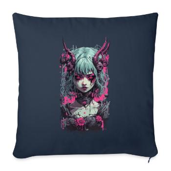 Gothic Demon Girl Occult Halloween Aesthetic - Sofa pillowcase 17,3'' x 17,3'' (45 x 45 cm) - navy - Front