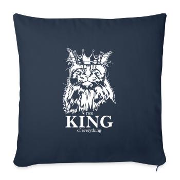 Maine Coon Roi de tout Chat Dire Chat - Housse de coussin décorative 45 x 45 cm - bleu marine - Devant