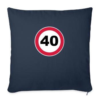 40ème anniversaire - Housse de coussin décorative 45 x 45 cm - bleu marine - Devant