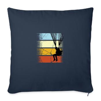 Parapente parapente Pilot Vintage Gesch - Housse de coussin décorative 45 x 45 cm - bleu marine - Devant
