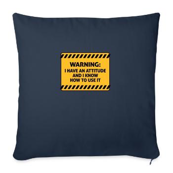 Avertissement: Je suis compliqué et vous pouvez le ressentir! - Housse de coussin décorative 45 x 45 cm - bleu marine - Devant