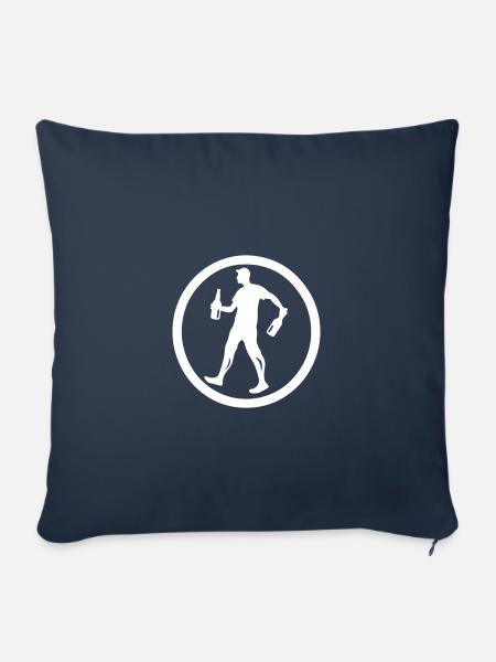 Silhouette Saufen - Sofakissenbezug 45 x 45 cm - Navy