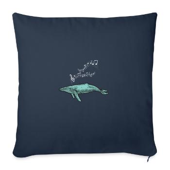 baleines mer poisson eau mer mer cachalot - Housse de coussin décorative 45 x 45 cm - bleu marine - Devant