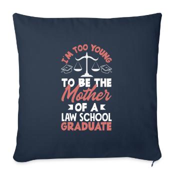 Trop jeune pour être mère d’une faculté de droit - Housse de coussin décorative 45 x 45 cm - bleu marine - Devant