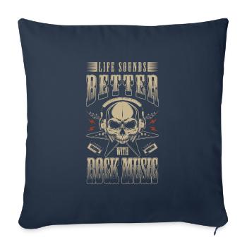 Rock Hard Rocker Drums - Sofa pillowcase 17,3'' x 17,3'' (45 x 45 cm) - navy - Front
