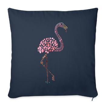 rosa Flamingo - Sofakissenbezug 45 x 45 cm - Navy - Vorne