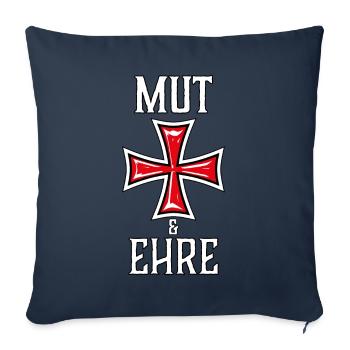 29 Mut und Ehre Templer Kreuz Ritter - Sofakissenbezug 45 x 45 cm - Navy - Vorne