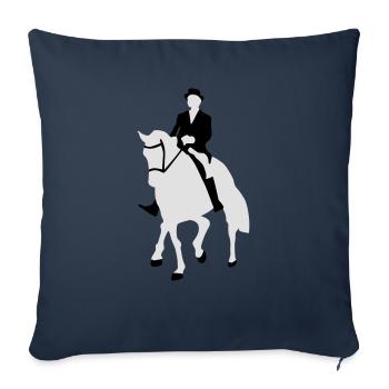 Dressage, cavalier de dressage, Horse - Housse de coussin décorative 45 x 45 cm - bleu marine - Devant