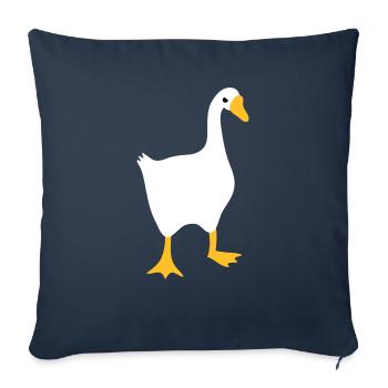 Oie blanche très en colère - Housse de coussin décorative 45 x 45 cm - bleu marine - Devant