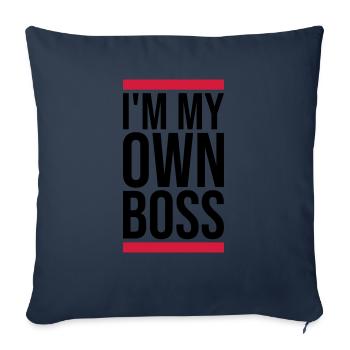 Mon propre patron - Housse de coussin décorative 45 x 45 cm - bleu marine - Devant