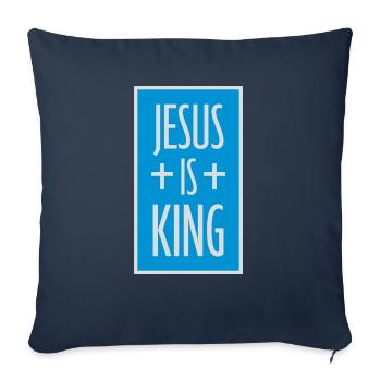 jesus is king quote - Sofa pillowcase 17,3'' x 17,3'' (45 x 45 cm) - navy - Front