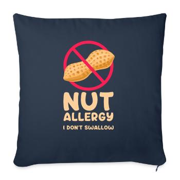 Nut allergy I don't swallow - Sofa pillowcase 17,3'' x 17,3'' (45 x 45 cm) - navy - Front