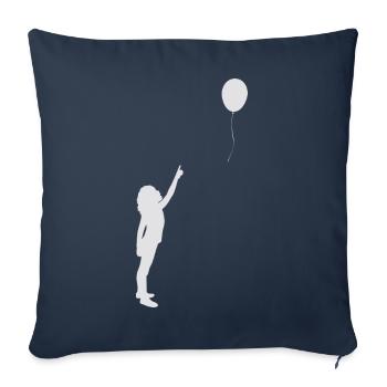 Balloon Girl Street Art Classique - Housse de coussin décorative 45 x 45 cm - bleu marine - Devant
