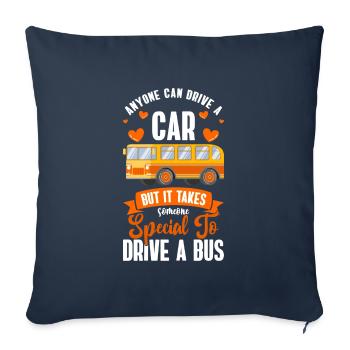 Chauffeur Chauffeur de bus Transports en commun - Housse de coussin décorative 45 x 45 cm - bleu marine - Devant