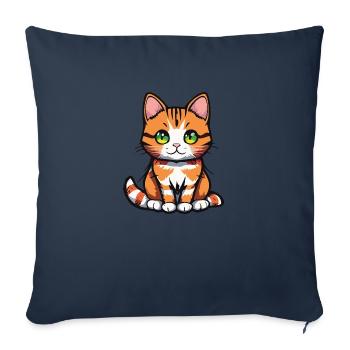 katze gruene augen - Sofakissenbezug 45 x 45 cm - Navy - Vorne