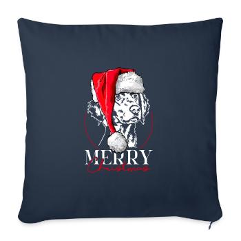 Père Noël Braque de Weimar Joyeux Noël Wilsigns - Housse de coussin décorative 45 x 45 cm - bleu marine - Devant