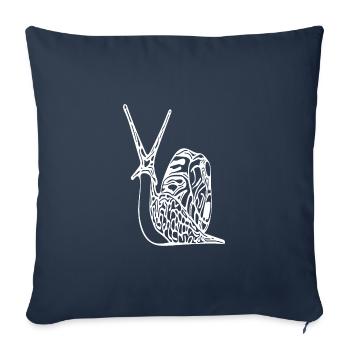 Mignon petit escargot - Housse de coussin décorative 45 x 45 cm - bleu marine - Devant