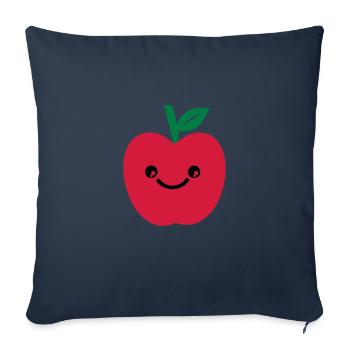 apple smile - Sofa pillowcase 17,3'' x 17,3'' (45 x 45 cm) - navy - Front