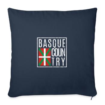 Pays basque - Housse de coussin décorative 45 x 45 cm - bleu marine - Devant