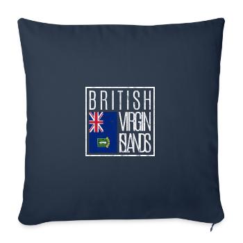 Îles Vierges britanniques - Housse de coussin décorative 45 x 45 cm - bleu marine - Devant