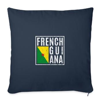 Guyane française - Housse de coussin décorative 45 x 45 cm - bleu marine - Devant