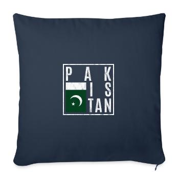 Pakistan - Housse de coussin décorative 45 x 45 cm - bleu marine - Devant