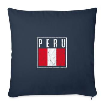 Pérou - Housse de coussin décorative 45 x 45 cm - bleu marine - Devant
