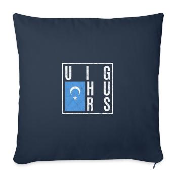 Ouïghours - Housse de coussin décorative 45 x 45 cm - bleu marine - Devant