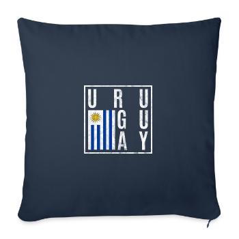 Uruguay - Housse de coussin décorative 45 x 45 cm - bleu marine - Devant