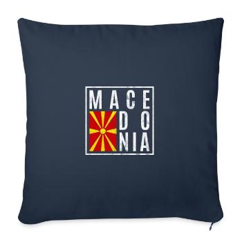 North Macedonia - Sofa pillowcase 17,3'' x 17,3'' (45 x 45 cm) - navy - Front