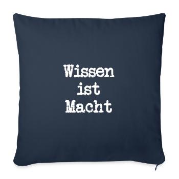 wissen ist macht weiss - Sofakissenbezug 45 x 45 cm - Navy - Vorne