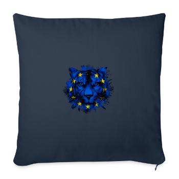 Union européenne - Housse de coussin décorative 45 x 45 cm - bleu marine - Devant