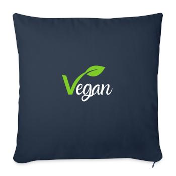 Végétalien Végétalien Végétarien Sans manger Animaux Motif - Housse de coussin décorative 45 x 45 cm - bleu marine - Devant