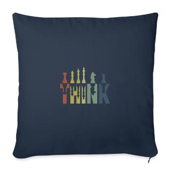 Think Chess King - Sofa pillowcase 17,3'' x 17,3'' (45 x 45 cm) - navy - Front