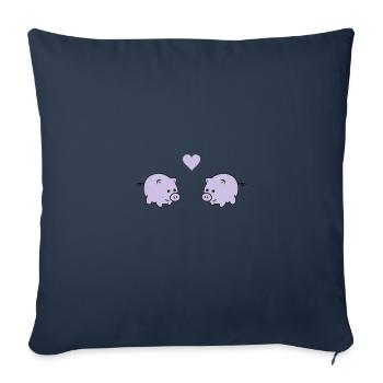 pigs in love - Sofakissenbezug 45 x 45 cm - Navy - Vorne