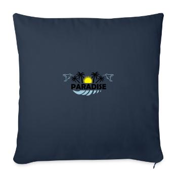 paradis 02 - Housse de coussin décorative 45 x 45 cm - bleu marine - Devant