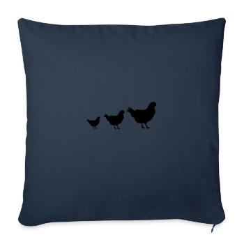 chicken family - Sofa pillowcase 17,3'' x 17,3'' (45 x 45 cm) - navy - Front